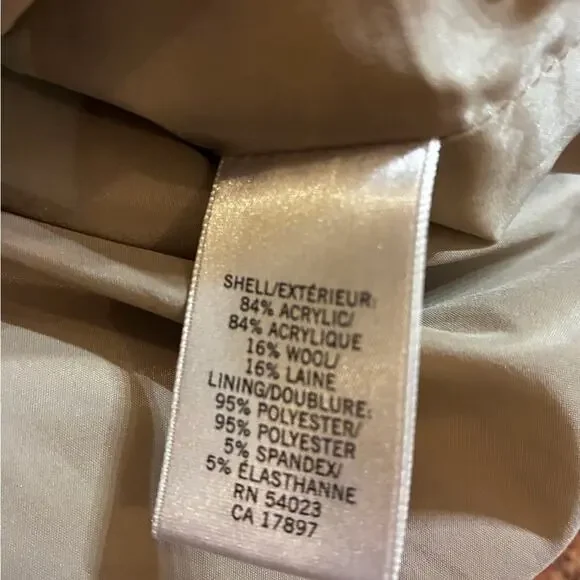 Warm Camel Plaid Tweed Wool Blend Mini Skirt• Size 0 Classic Heritage Academia - Picture 3 of 7